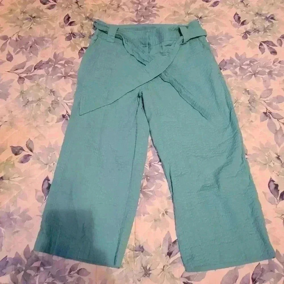 HARVE BENARD aqua blue cropped pants - Picture 1 of 2